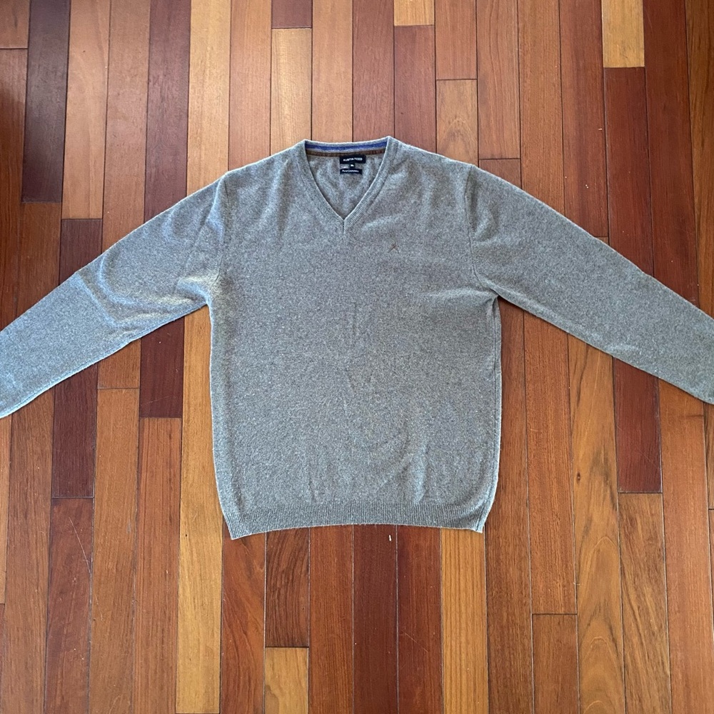 Austin Reed Men's Brown 100% Cashmere‎ V-Neck Sweater XL